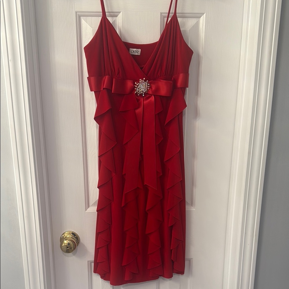 Cache Red Ruffle Mini Dress - Picture 5 of 7